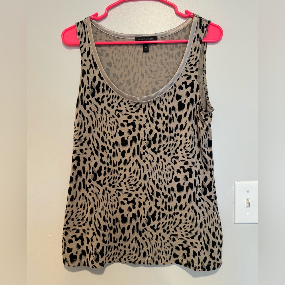 Banana Republic Luxe Animal Print Tank. Size Medium.